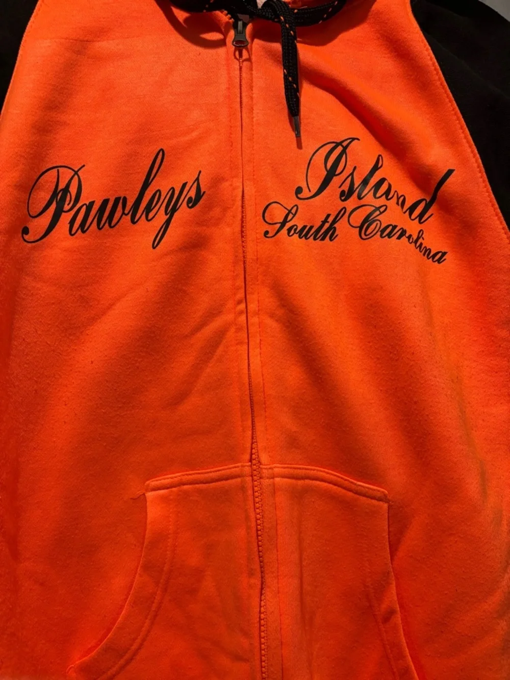Kids Orange and Black Hooded Zip Jacket - Pawleys Island - Picture 2 of 5